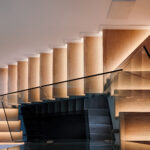 Wooden stairs with illumination in Limassol, Cyprus
